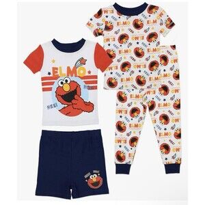 4 For $20 Sesame Street Boys' Size 4T Cotton Pajamas 4-Piece Elmo PJ Set